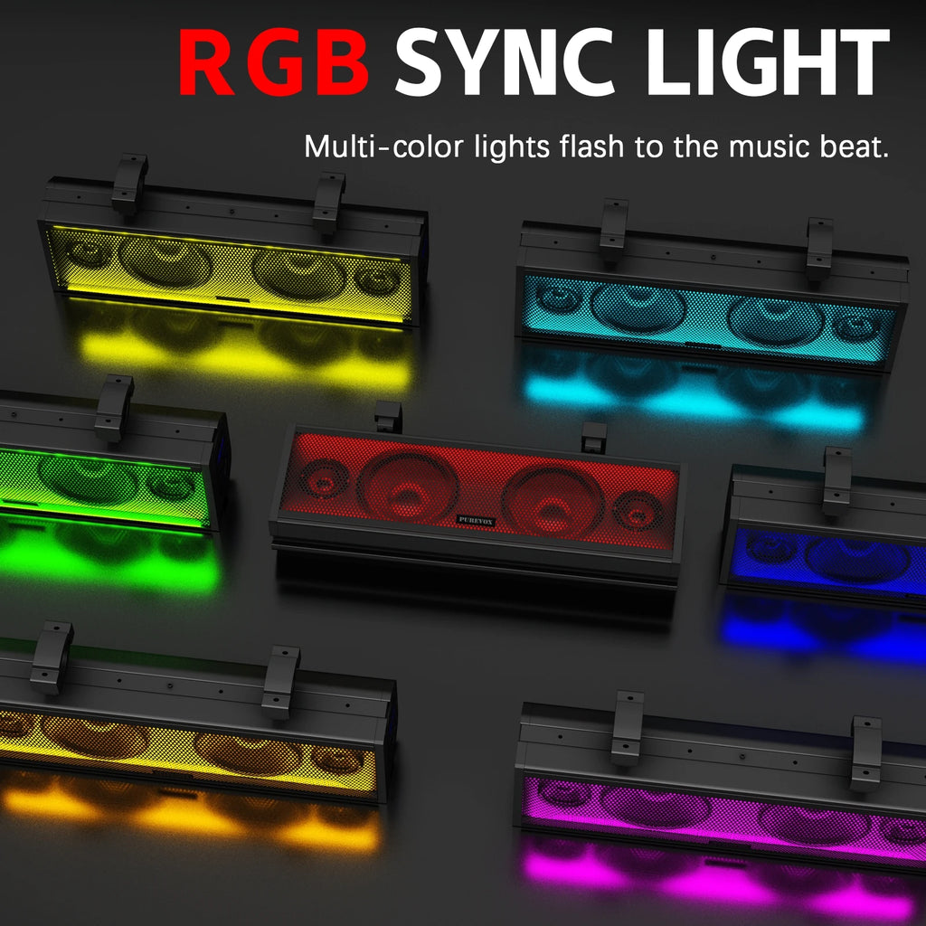 UTV/ATV 17" Bluetooth Sound Bar 4 Speaker Amplified Audio Waterproof with Multi-color Lighting for Golfcart Can Am