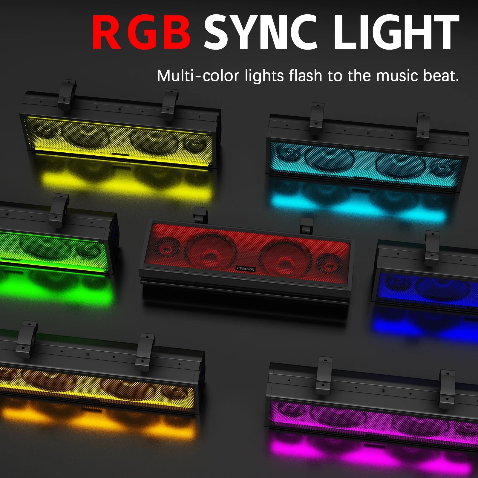 UTV/ATV 17" Bluetooth Sound Bar 4 Speaker Amplified Audio Waterproof with Multi-color Lighting for Golfcart Can Am