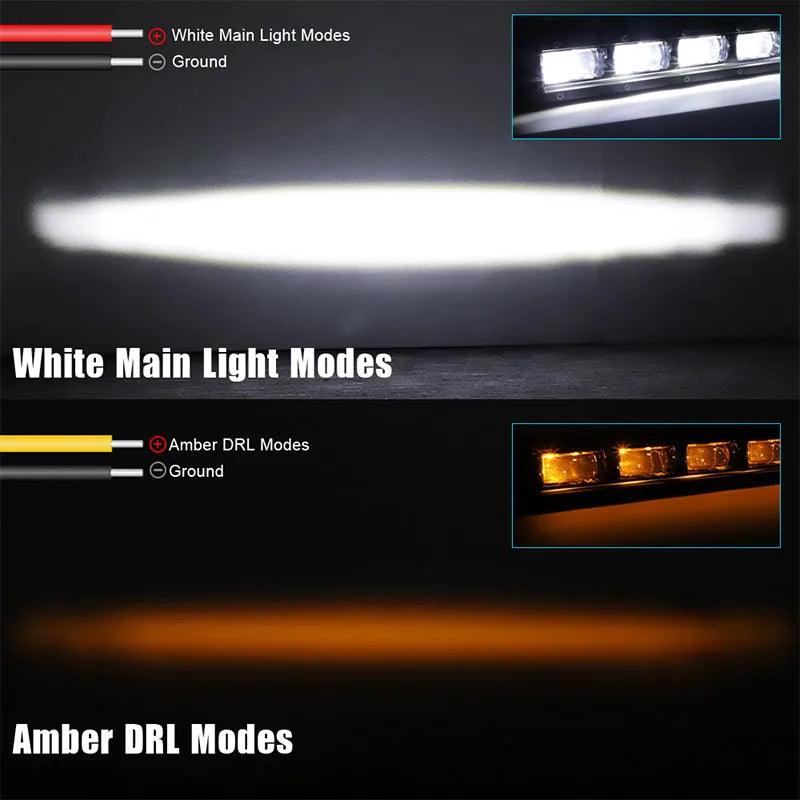 6D lens Slim LED Light Bar 8'' 14'' 20inch Truck work Light Amber DRL fog lamp off road accessories 4x4 for Jeep ATV 12V 24V