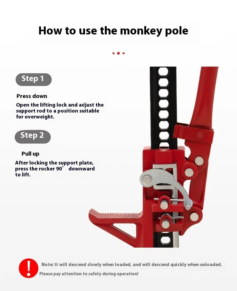 Off-Road Car Jack Farmhand Monkey Climbing Rod Tire Lifting Tool Self-Rescue Equipment for SUVs And Trucks