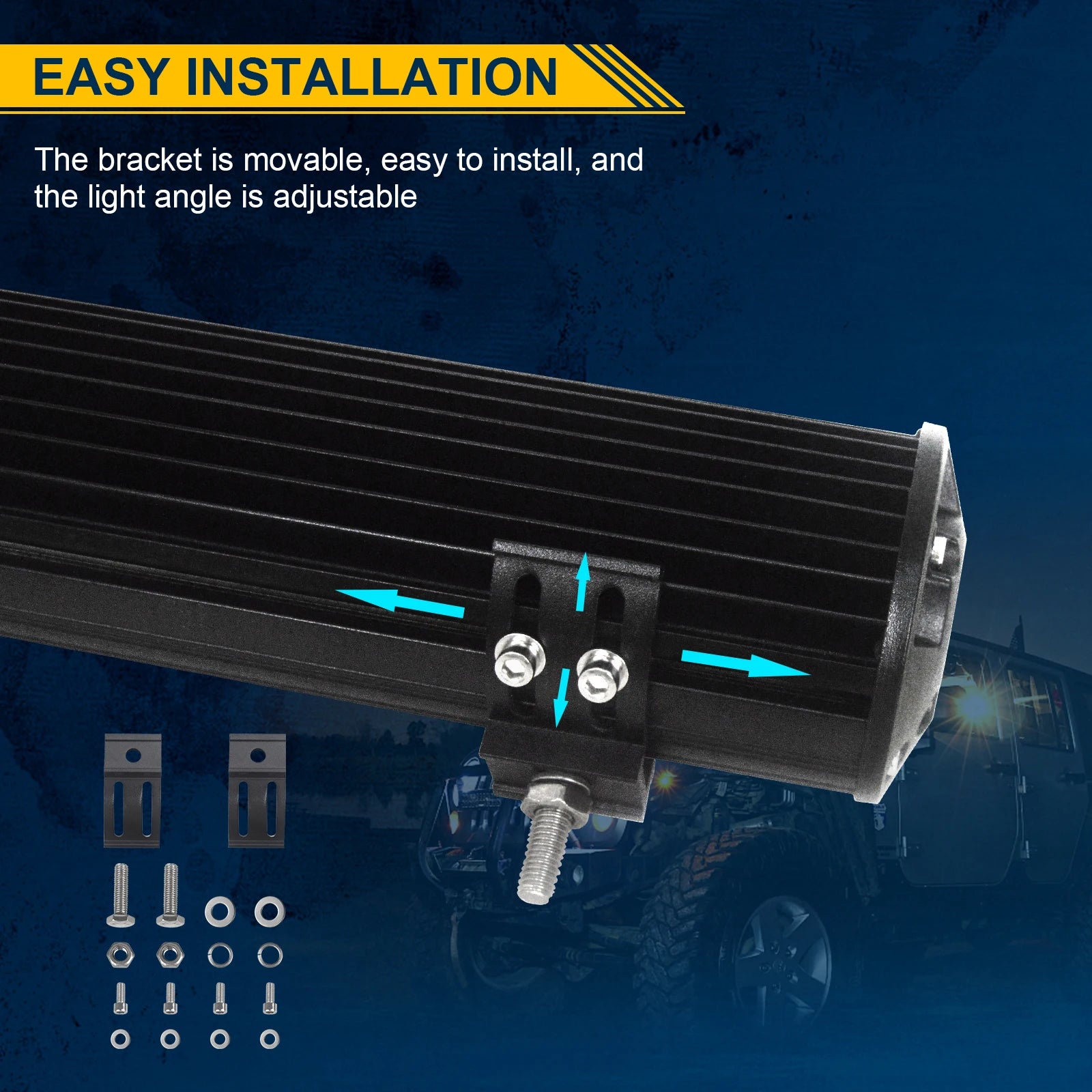 4-23 Inch 240W 360W 420W 480W LED Light Bar 8D Offroad Lamp Combo 3-Rows 12V 24V Truck SUV ATV 4WD 4x4