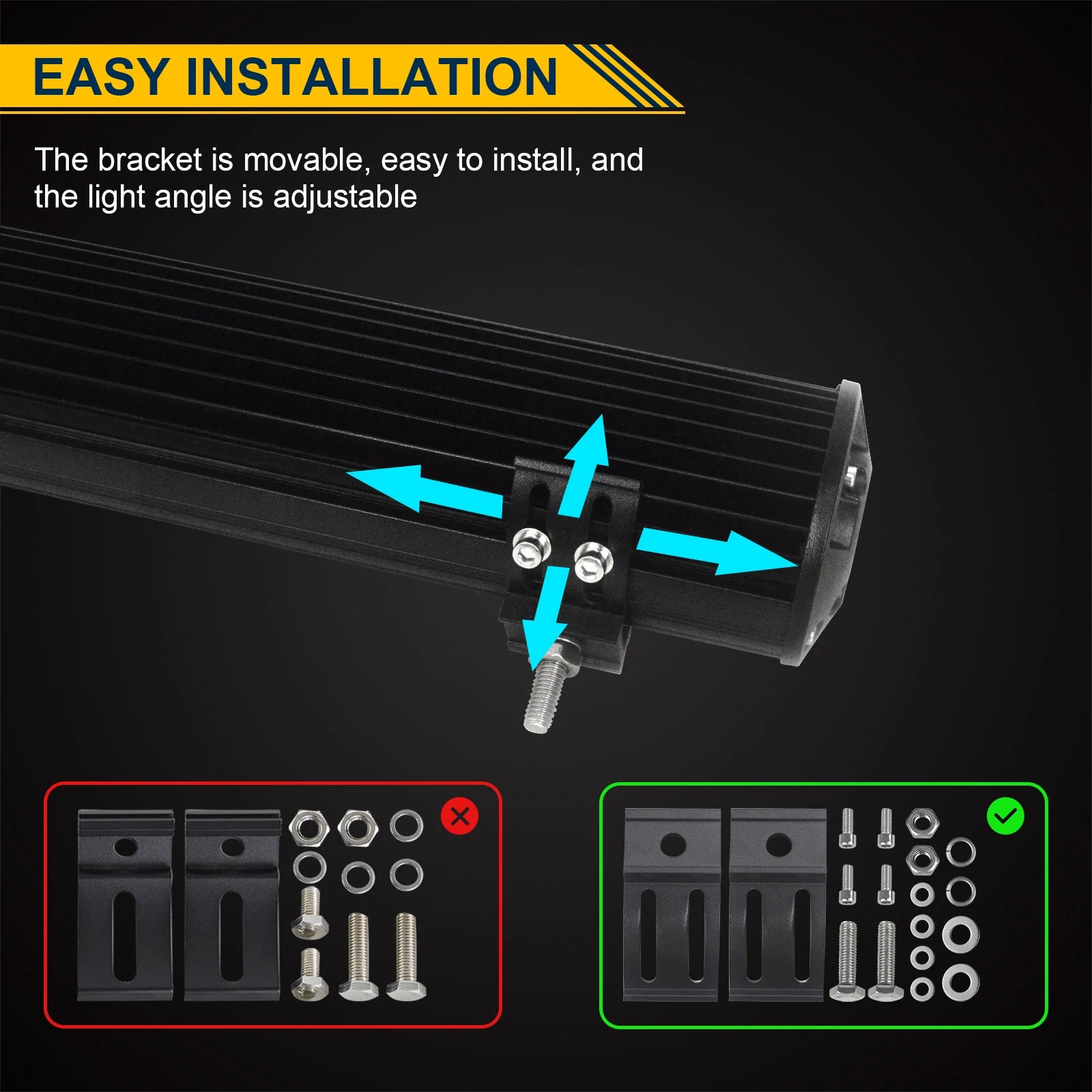 4-23 Inch 240W 360W 420W 480W LED Light Bar 8D Offroad Lamp Combo 3-Rows 12V 24V Truck SUV ATV 4WD 4x4