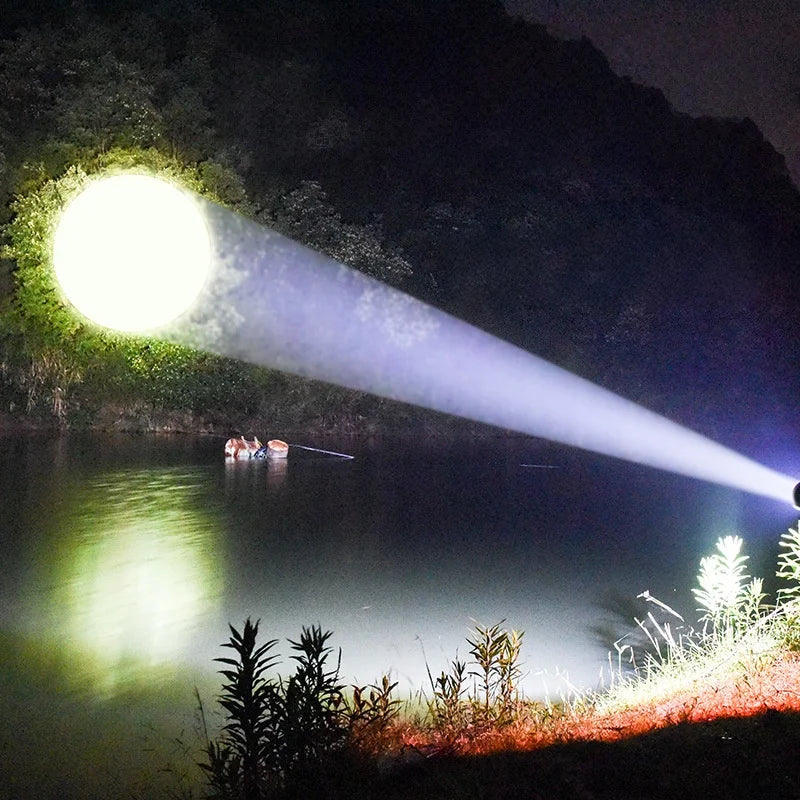 2025 NEW Ultra Bright LED Flashlight 85000000LM Strong Light Tactical Torch Rechargeable Portable Lamp Outdoor Camping Lantern