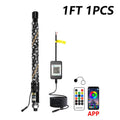 2PCS 1FT LED Whip Lights APP Remote Control Flagpole Antenna Whips LED Flagpole Lamp for UTV ATV Off-Road Truck RZR Car