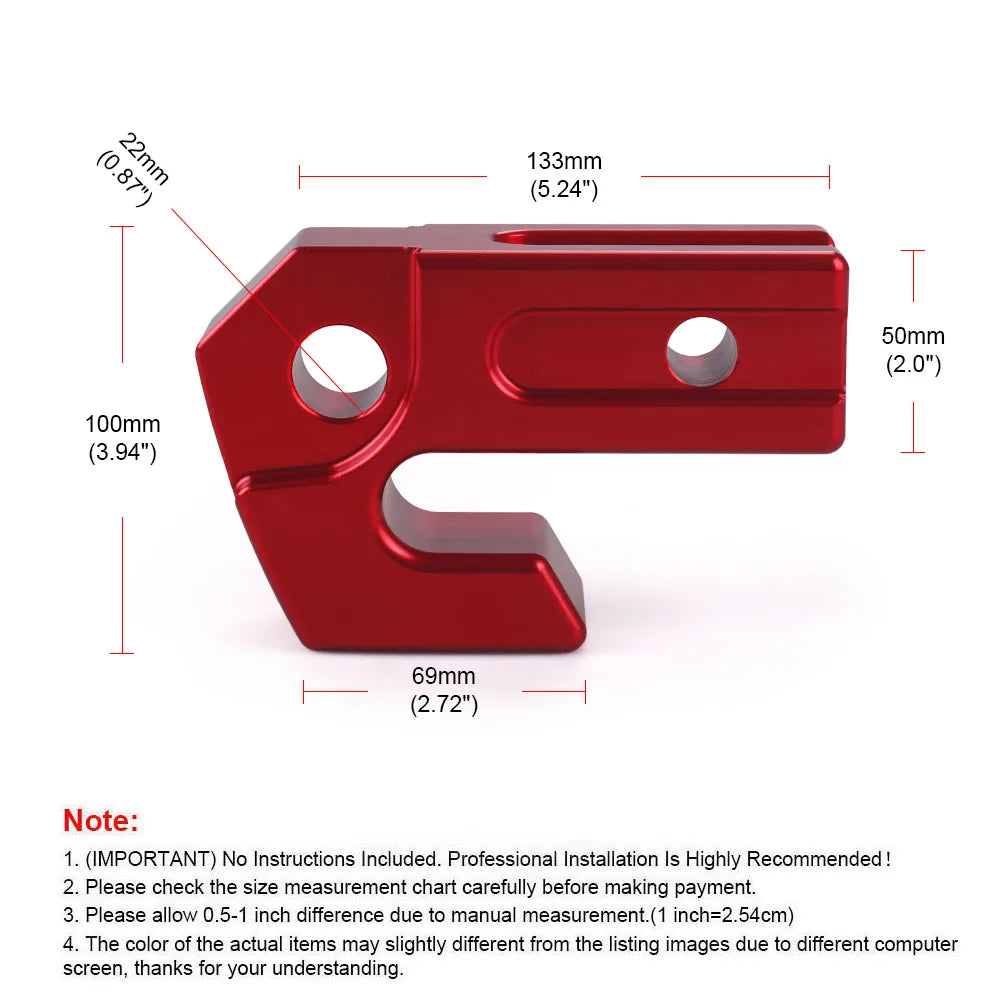 2" Towing Hitch Receiver Skid Protection 45000 lbs For Off-Road Trucks SUV Towing Recovery For 3/4" D-Ring or Soft Shackle