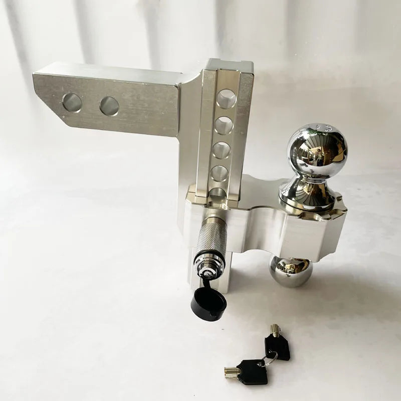 Adjustable Trailer Hitch 2" Receiver 6" Drop/Rise Drop Hitch 12500 LBS GTW Ball Mount 2" 2-5/16" Dual Towing Ball Double Locks