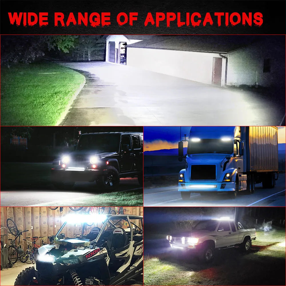 6D Ultra Strip LED Light Bar 8" 14" 20" inch Driving Fog Lamp Work Light 4x4 Led Bar for Motorcycle Car Offroad SUV ATV Tractor