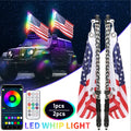 Car Motorcycle 2FT Led Whip Light Led  RGB Waterproof Bendable Remote APP Music Control LED Flagpole Lamp for SUV ATV UTV RZR