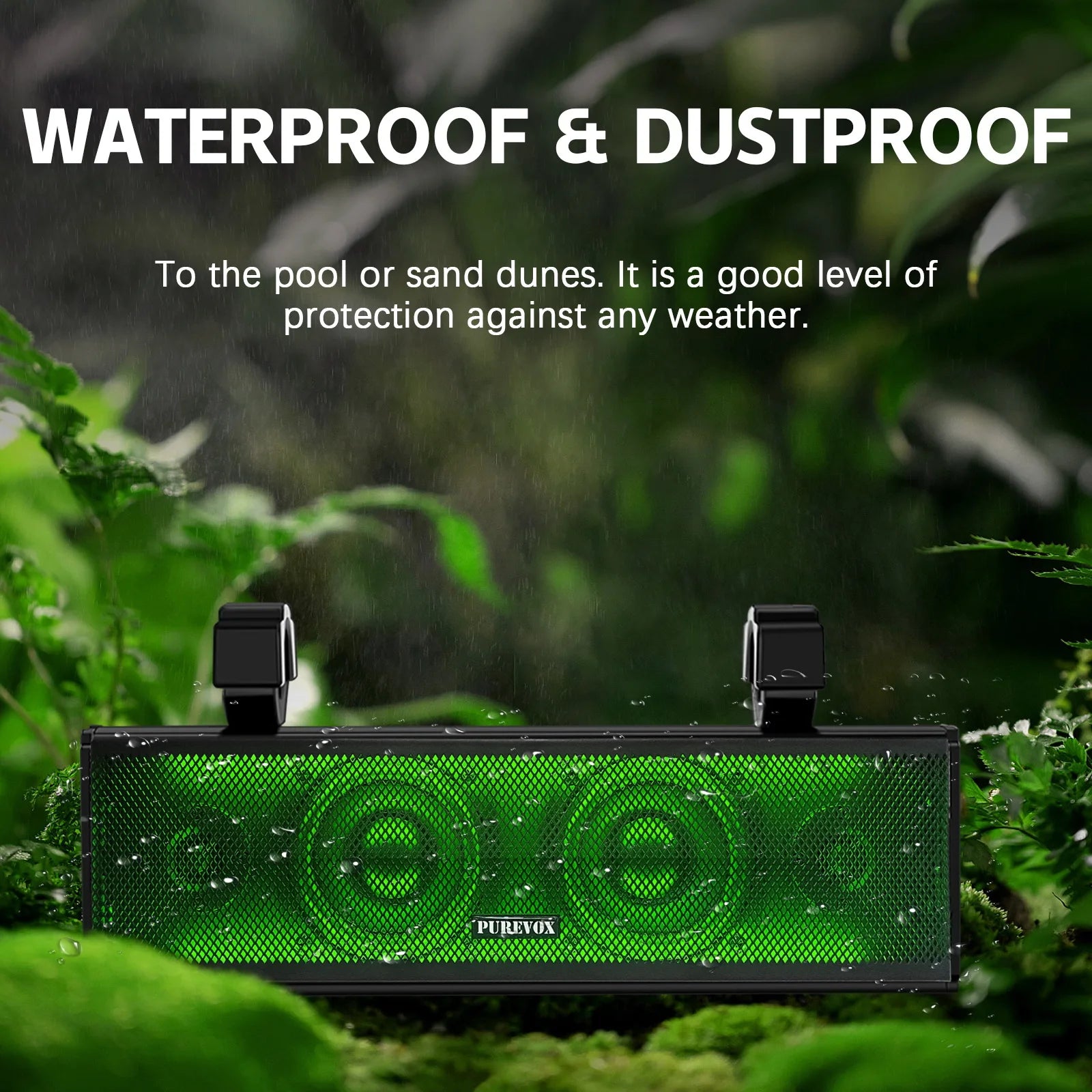 UTV/ATV 17" Bluetooth Sound Bar 4 Speaker Amplified Audio Waterproof with Multi-color Lighting for Golfcart Can Am
