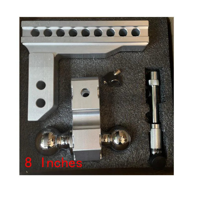 Adjustable Trailer Hitch 2" Receiver 6" Drop/Rise Drop Hitch 12500 LBS GTW Ball Mount 2" 2-5/16" Dual Towing Ball Double Locks