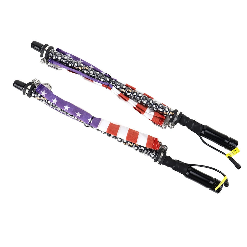2ft RGB LED Whip Lights Flag Pole RF Remote Control / APP RGB Lamp for Jeep RZR ATV UTV  Offroad Boat Car Truck SUV