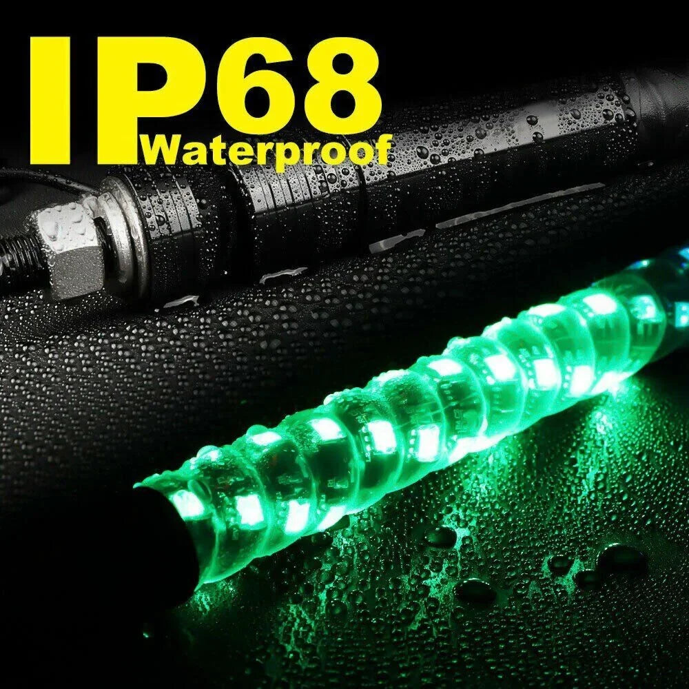 Car Motorcycle 2FT Led Whip Light Led  RGB Waterproof Bendable Remote APP Music Control LED Flagpole Lamp for SUV ATV UTV RZR