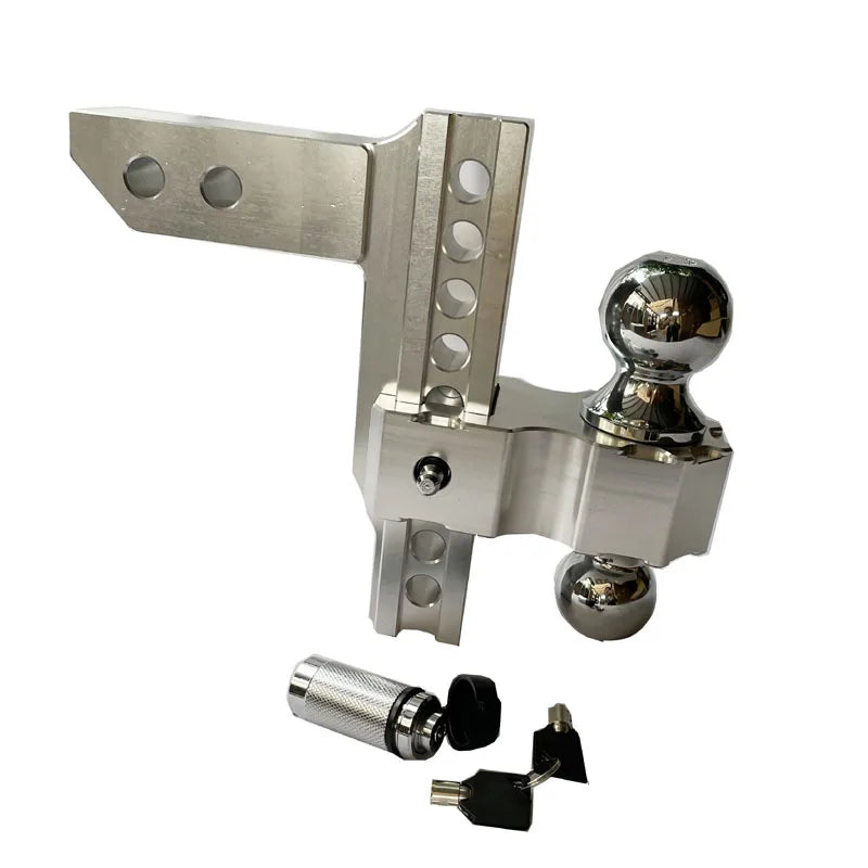 Adjustable Trailer Hitch 2" Receiver 6" Drop/Rise Drop Hitch 12500 LBS GTW Ball Mount 2" 2-5/16" Dual Towing Ball Double Locks