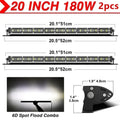 6D Ultra Strip LED Light Bar 8" 14" 20" inch Driving Fog Lamp Work Light 4x4 Led Bar for Motorcycle Car Offroad SUV ATV Tractor