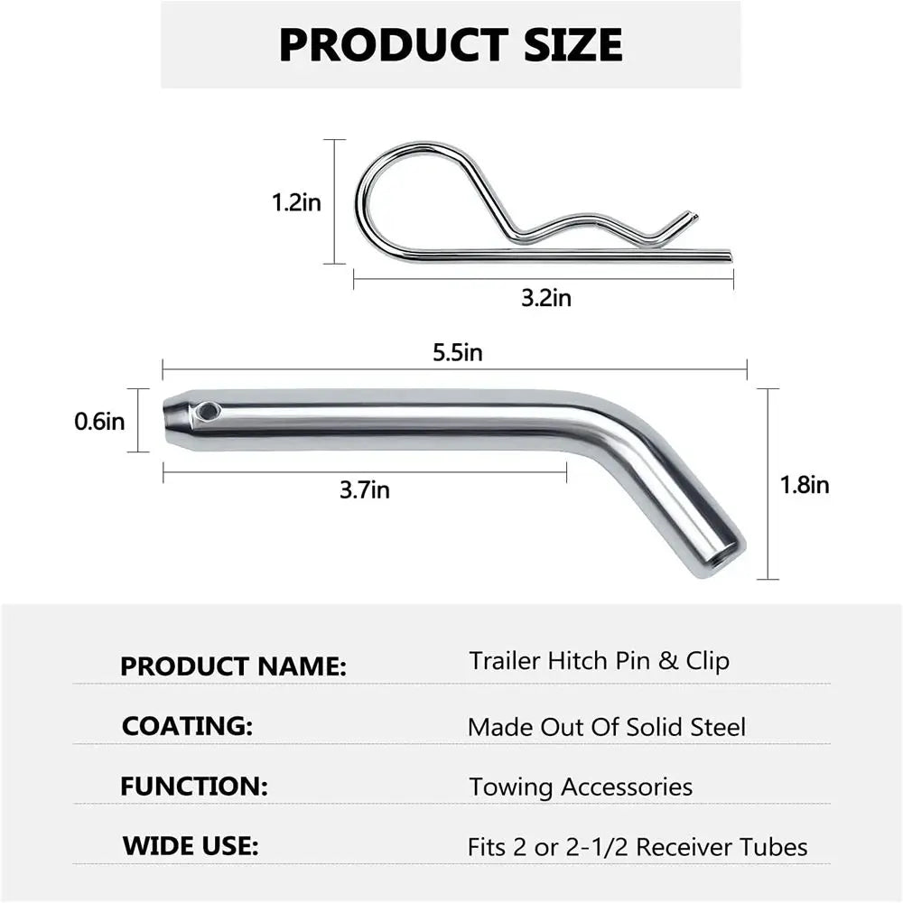 SET Cenipar Trailer Hitch Pin & Clip with Grooved Head, 5/8-Inch Diameter, Fits 2 or 2-1/2-Inch Receiver