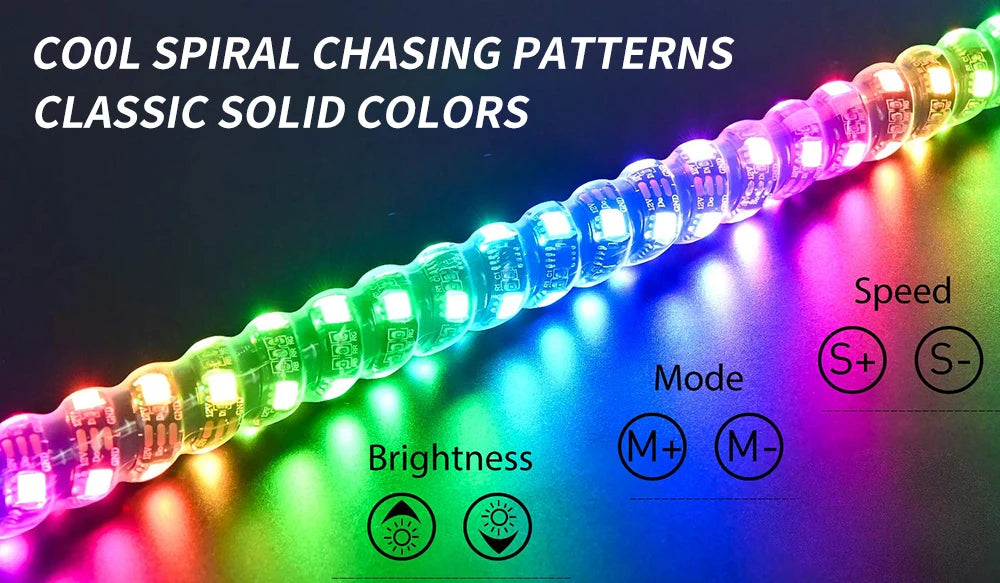 3/4/5FT LED Whip Light RGB Waterproof Multi-Color Flagpole Lamp Bowlight for Offroad Sand Rails/Buggies, SxS, ATV/UTV,RZR,Trucks
