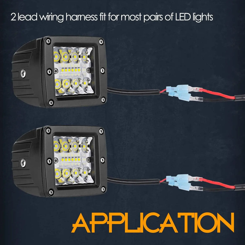 16.4FT / 14.8FT / 5.5FT LED Light Bar Wiring Harness Kit Universal LED Wiring Harness 12V 40A Relay On Off Switch Wiring Harnes