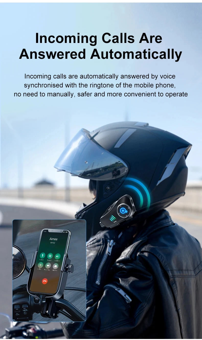 Motorcycle Bluetooth Helmet Headset Bt5.3 with Hd Driving Recorder Wireless Camera 1080P Hard Disk Video Recorder Call Headset