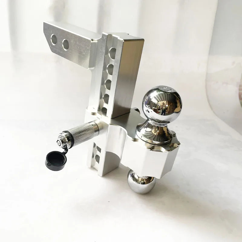 Adjustable Trailer Hitch 2" Receiver 6" Drop/Rise Drop Hitch 12500 LBS GTW Ball Mount 2" 2-5/16" Dual Towing Ball Double Locks
